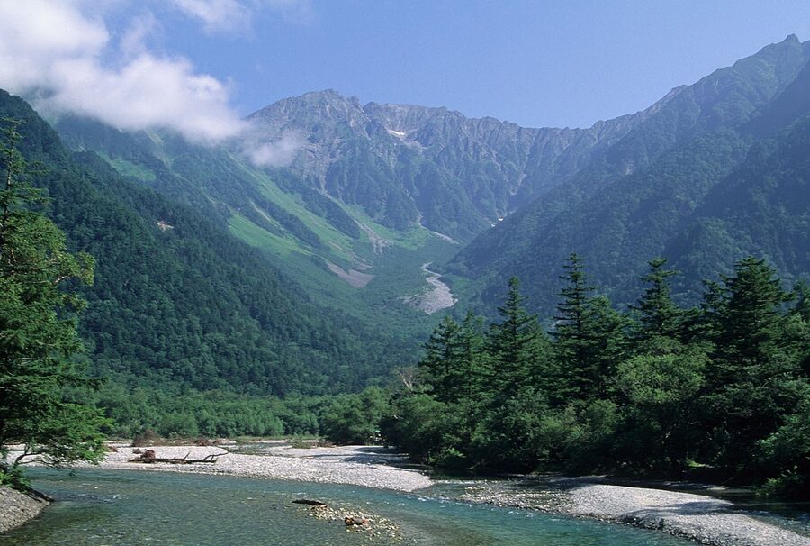Hotaka mountain range above Kamikochi in summer