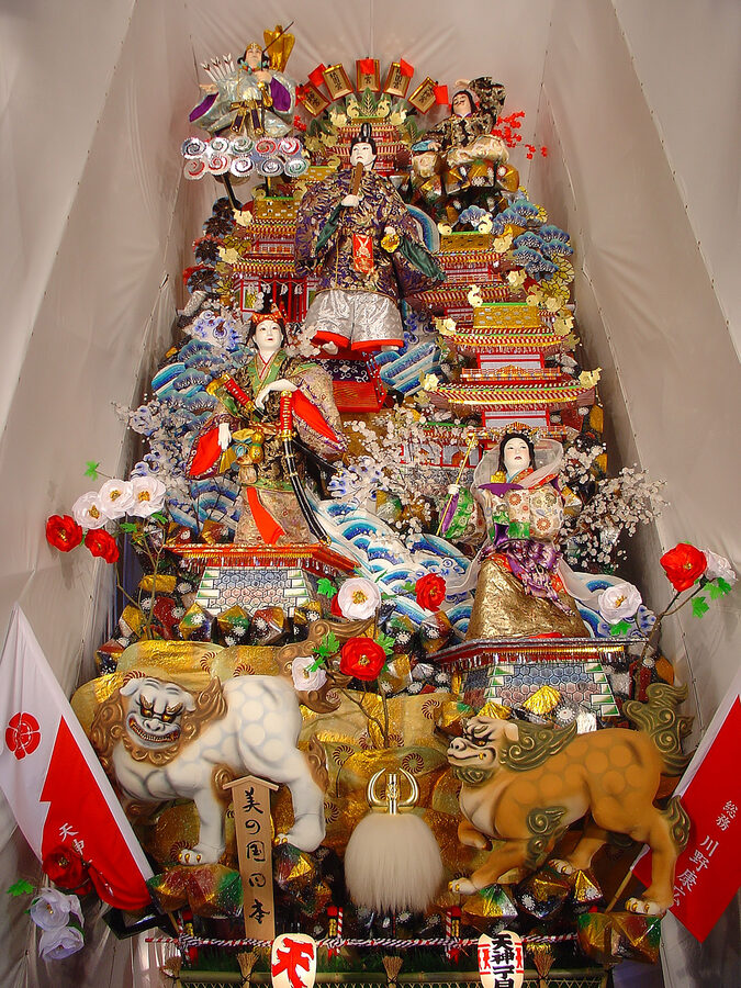 Hakata Gion Yamakasa kazariyama float at Kushida Shrine