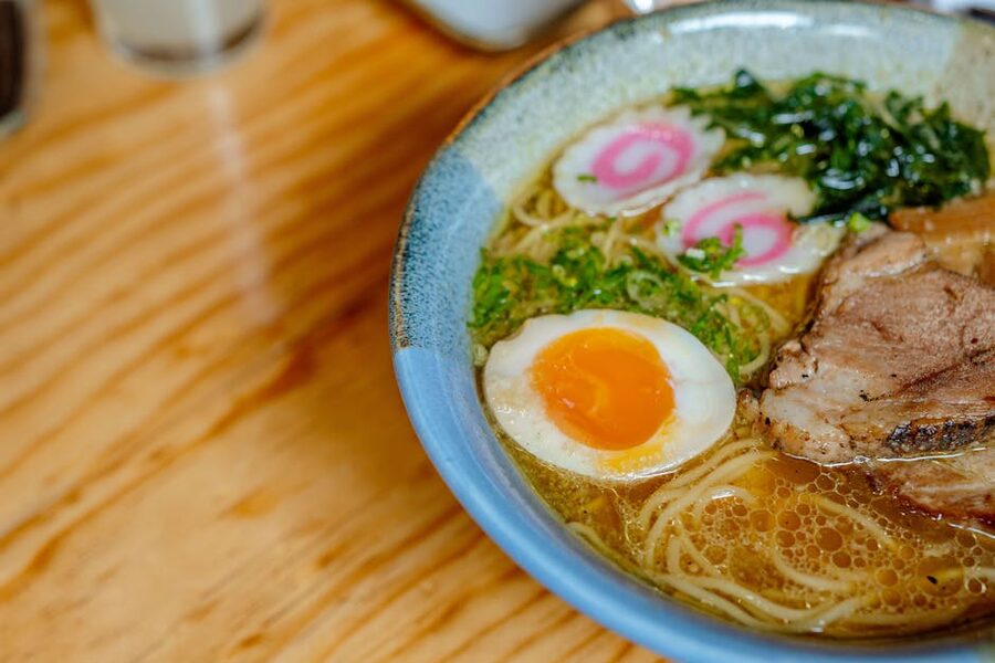 Hakata tonkotsu ramen bowl with noodles