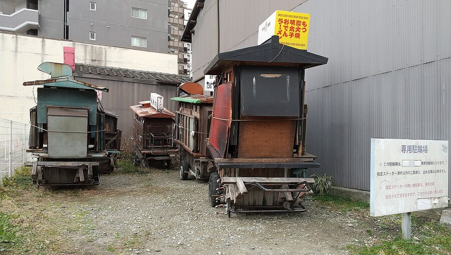Hakata yatai parked cart in the daytime