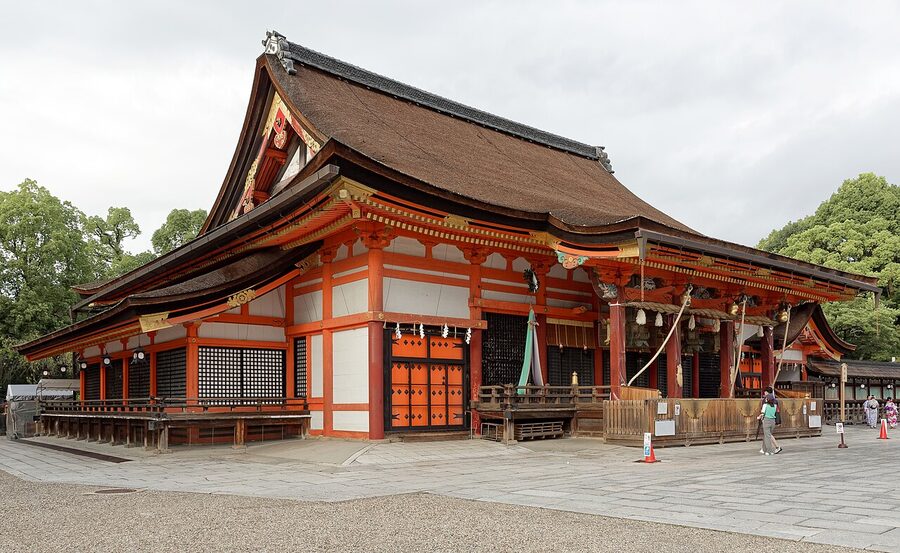Honden main hall of Yasaka Shrine in Kyoto