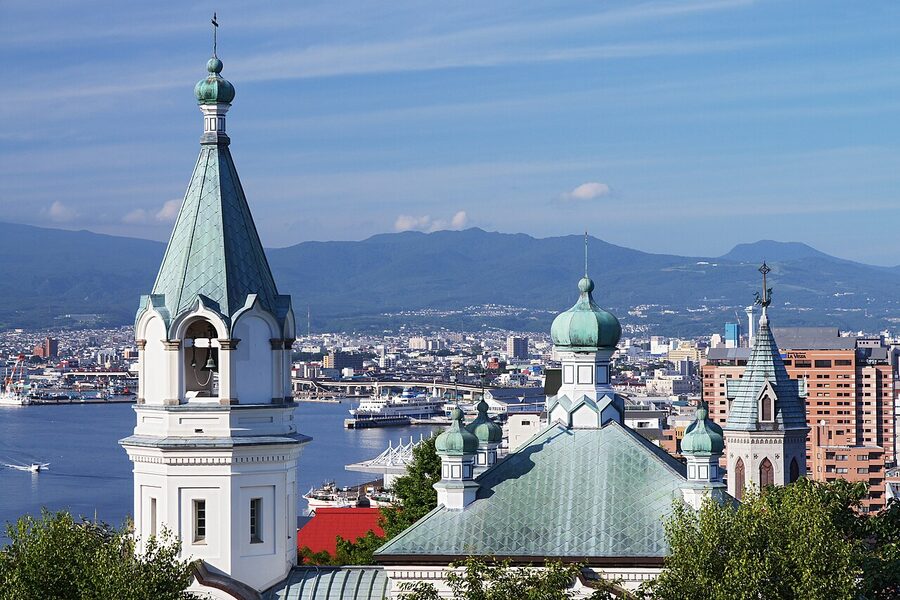 Cityscape of Hakodate Hokkaido seen from above
