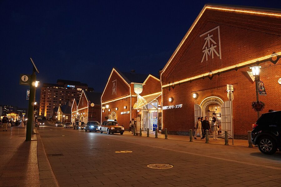 Kanemori Red Brick Warehouse at blue hour