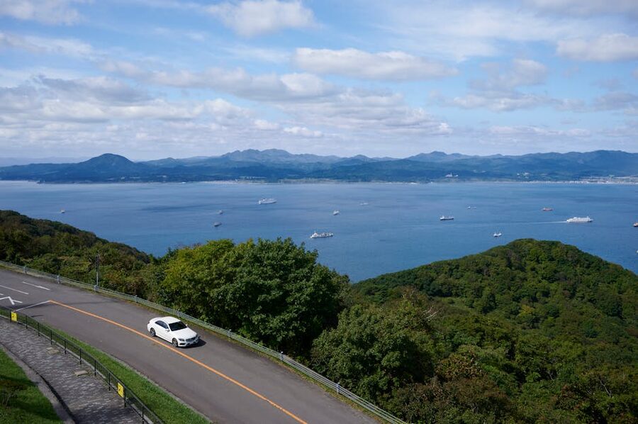 Hakodate coastal road aerial