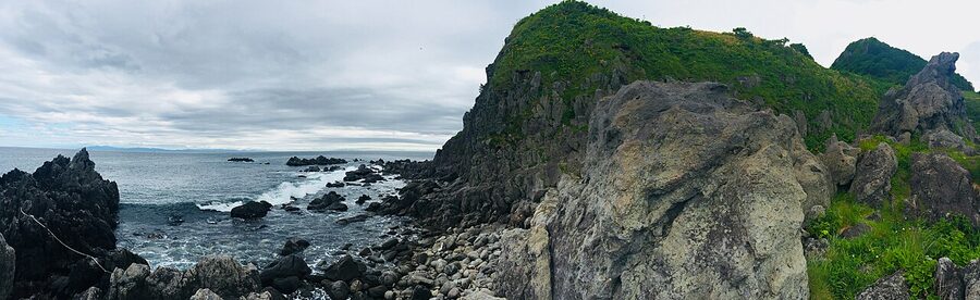 Cape Tachimachi end of land Tsugaru Strait