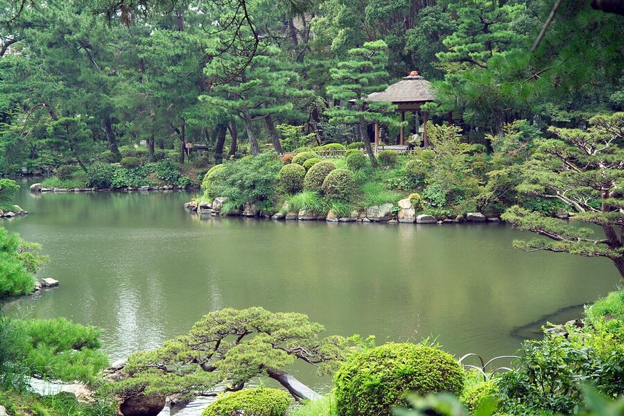 Central pond at Shukkeien Garden, Hiroshima