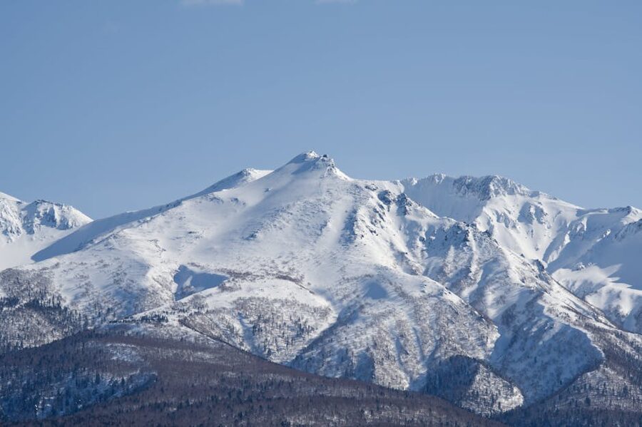 Snow-capped Asahi-dake, the highest peak in Daisetsuzan National Park.