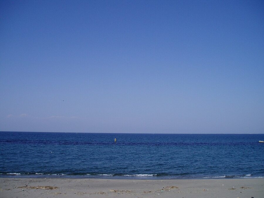 Toyama Bay with the Tateyama mountains visible across the water
