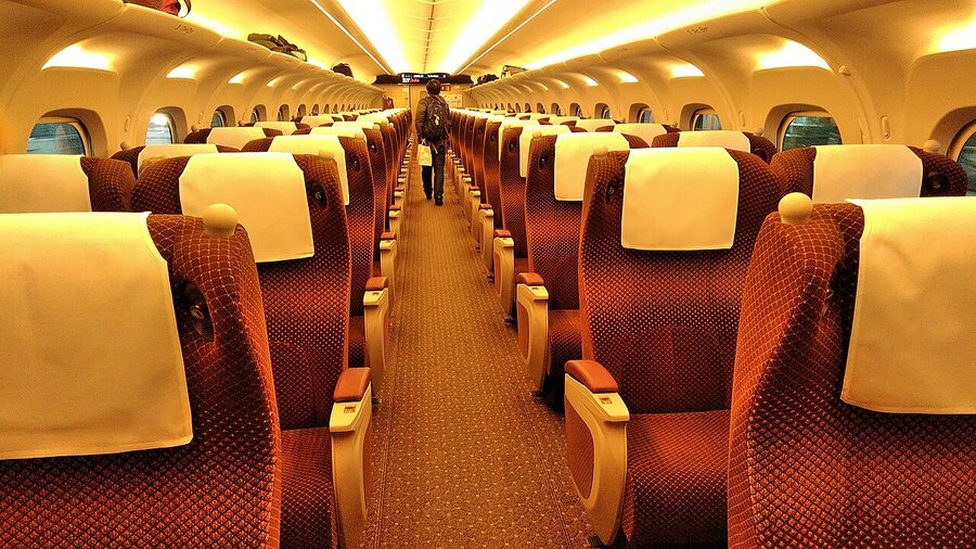 N700S Tokaido Shinkansen Green Car seat detail