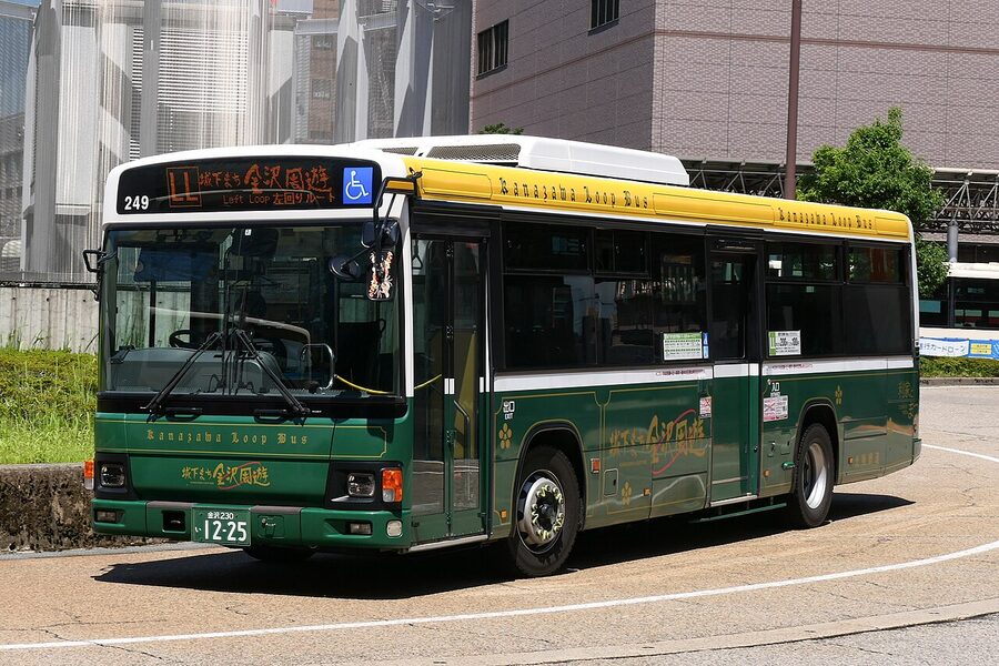 Kanazawa Loop Bus circling the central tourist sights