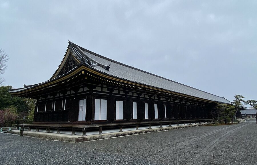 Sanjusangendo temple long wooden hall in Kyoto