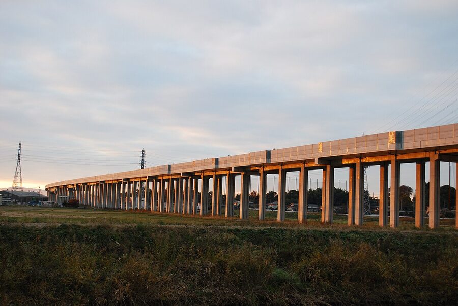 Kyushu Shinkansen train passing through Tosu, Saga prefecture