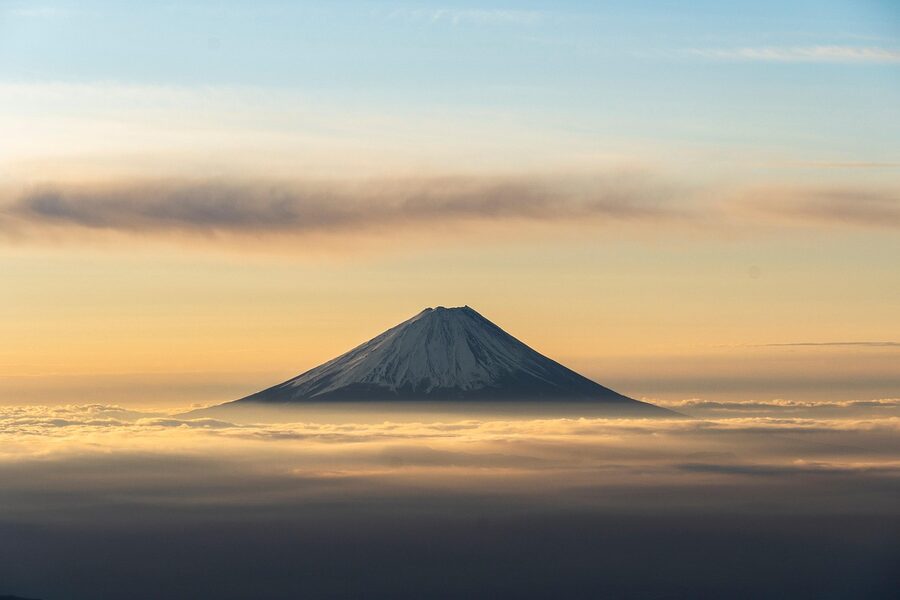 Mt Fuji landscape at the foot of the mountain
