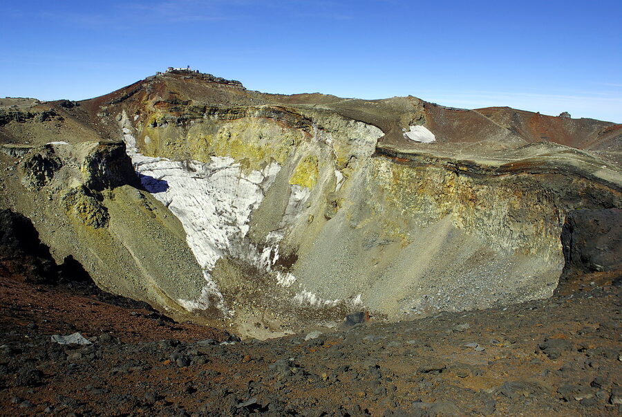 The Mt Fuji summit crater seen from the rim