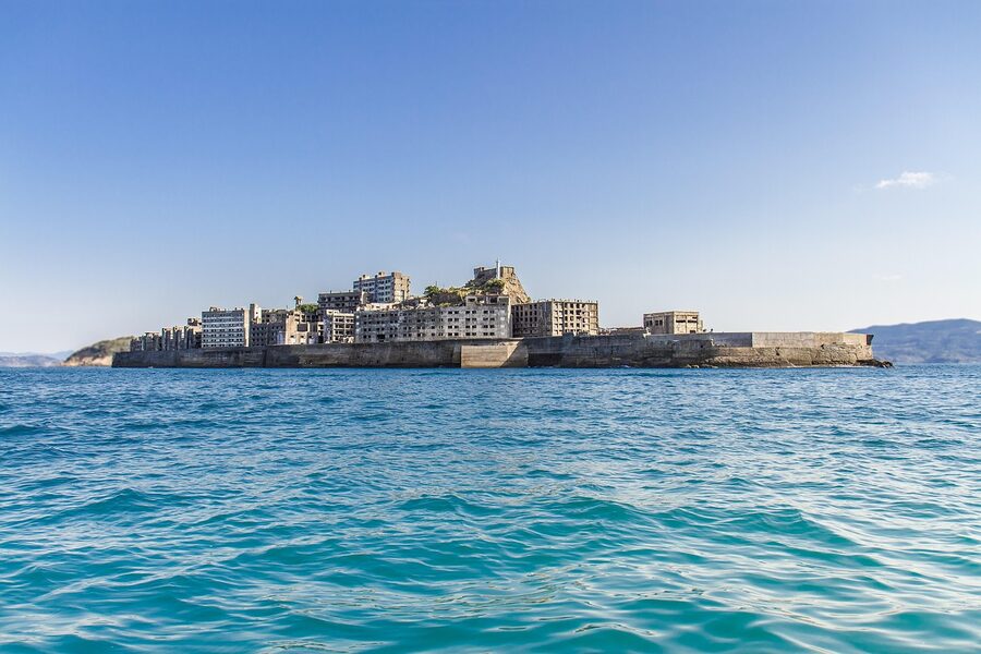 Hashima ruined apartment blocks Battleship Island