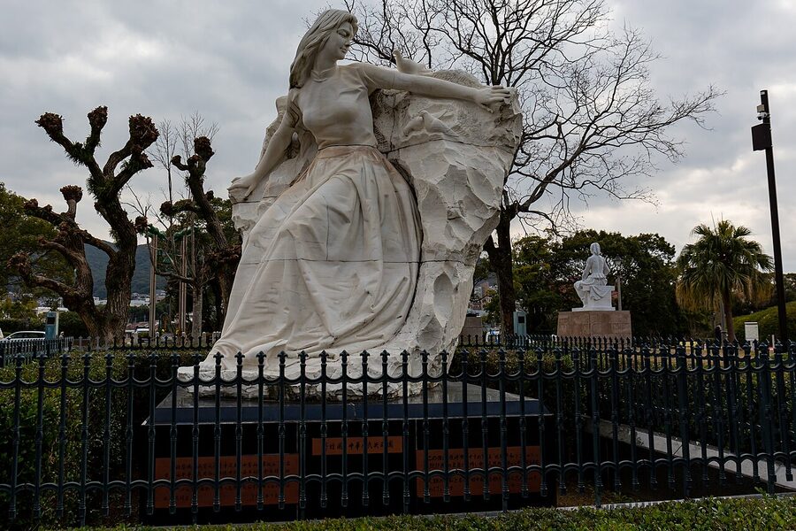 Maiden of Peace sculpture donated by Czechoslovakia at Nagasaki Peace Park