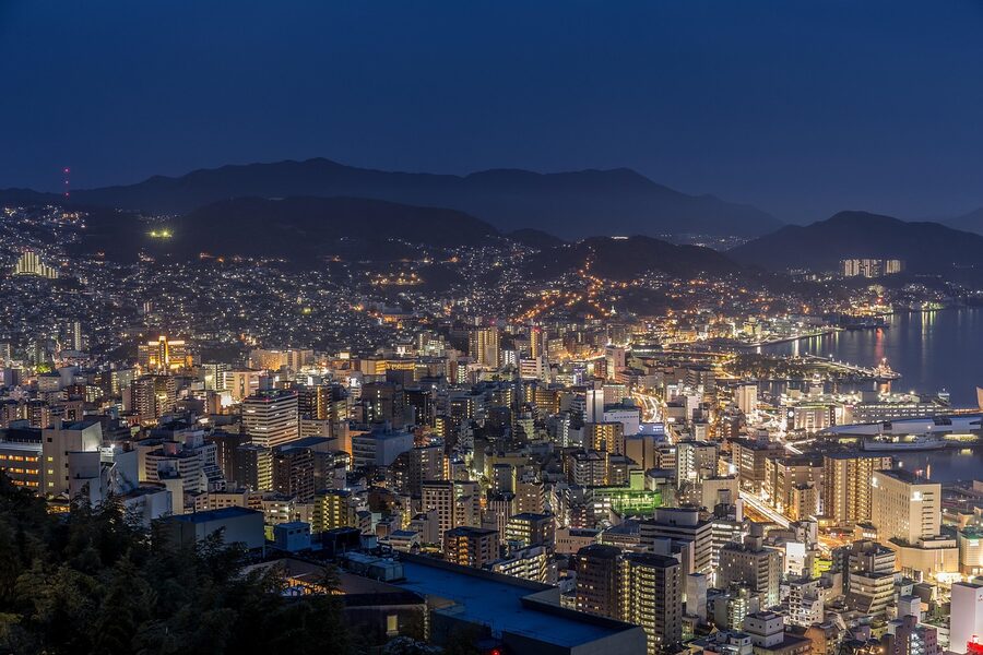 Nagasaki ranked among Japans three great night views