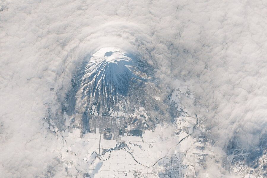 Clouds circling Mount Yotei summit