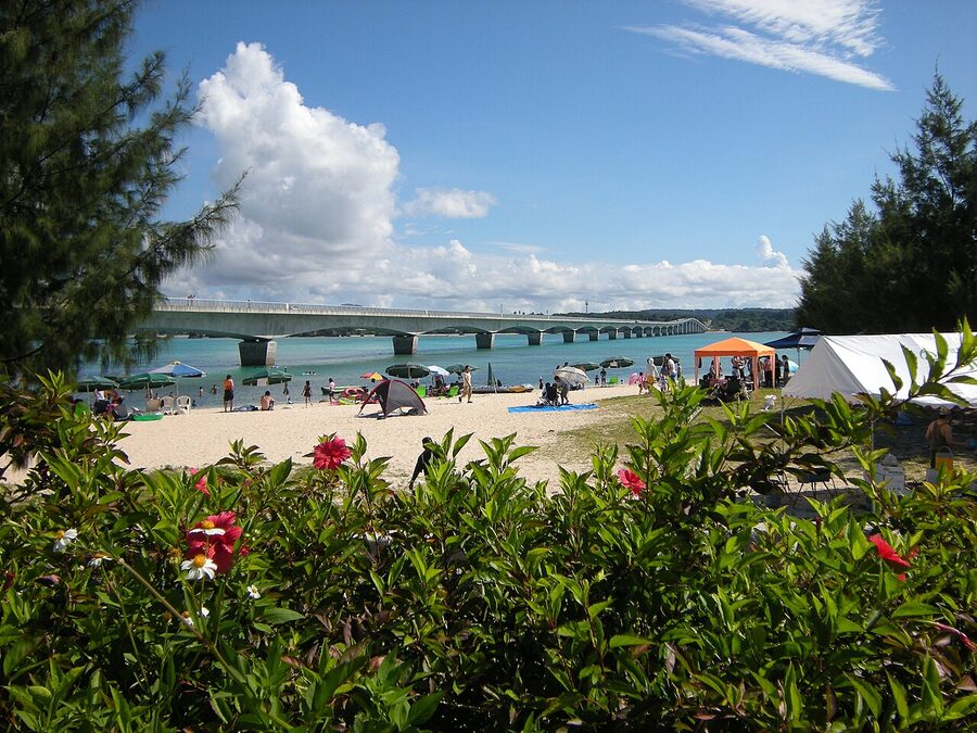 Kouri Bridge from Yagaji side over the strait