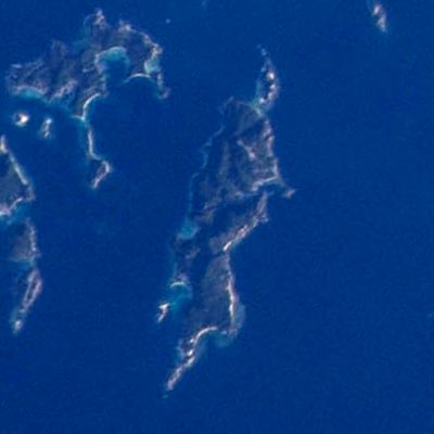 Tokashiki Island seen from the International Space Station