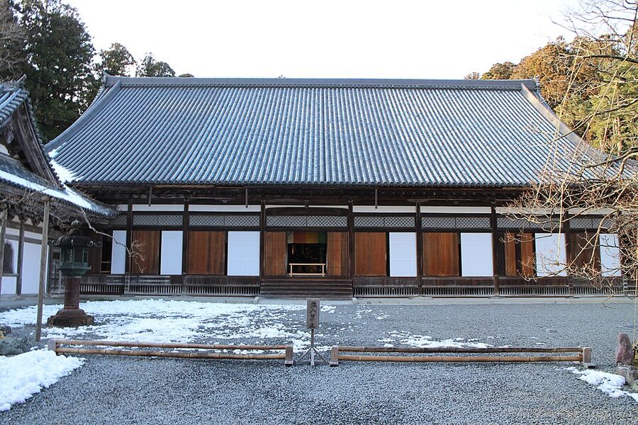 Main hall of Zuiganji temple in Matsushima, photographed in winter