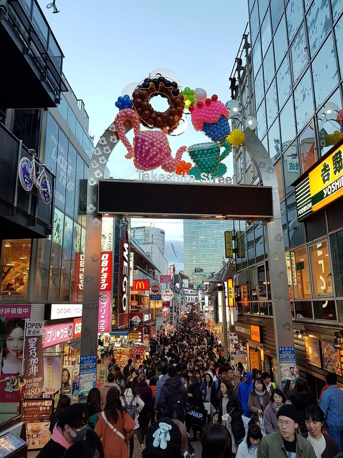 Takeshita Street in Harajuku in December