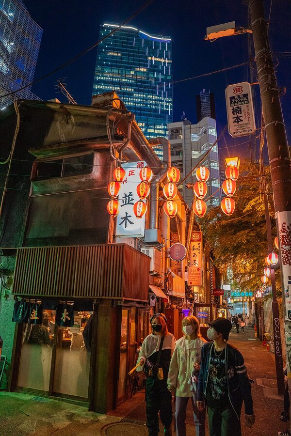 Nonbei Yokocho narrow alley of small bars in Shibuya