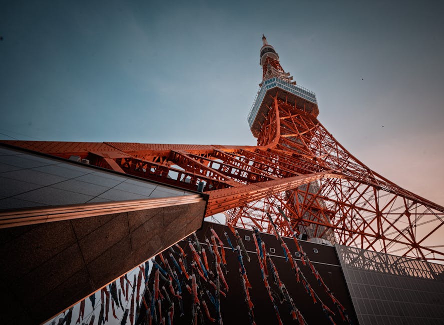 Tokyo Tower at sunset in Minato