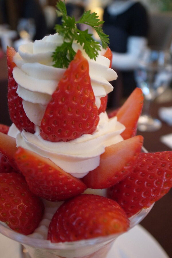 Strawberry parfait at Sembikiya in Tokyo