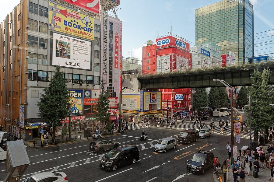 Akihabara Electric Town signage and shops