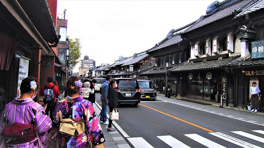 Kurazukuri storehouse architecture in Kawagoe's old district